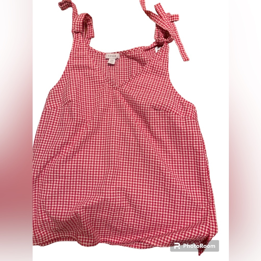 Gingham Tank Top With Tie Details
